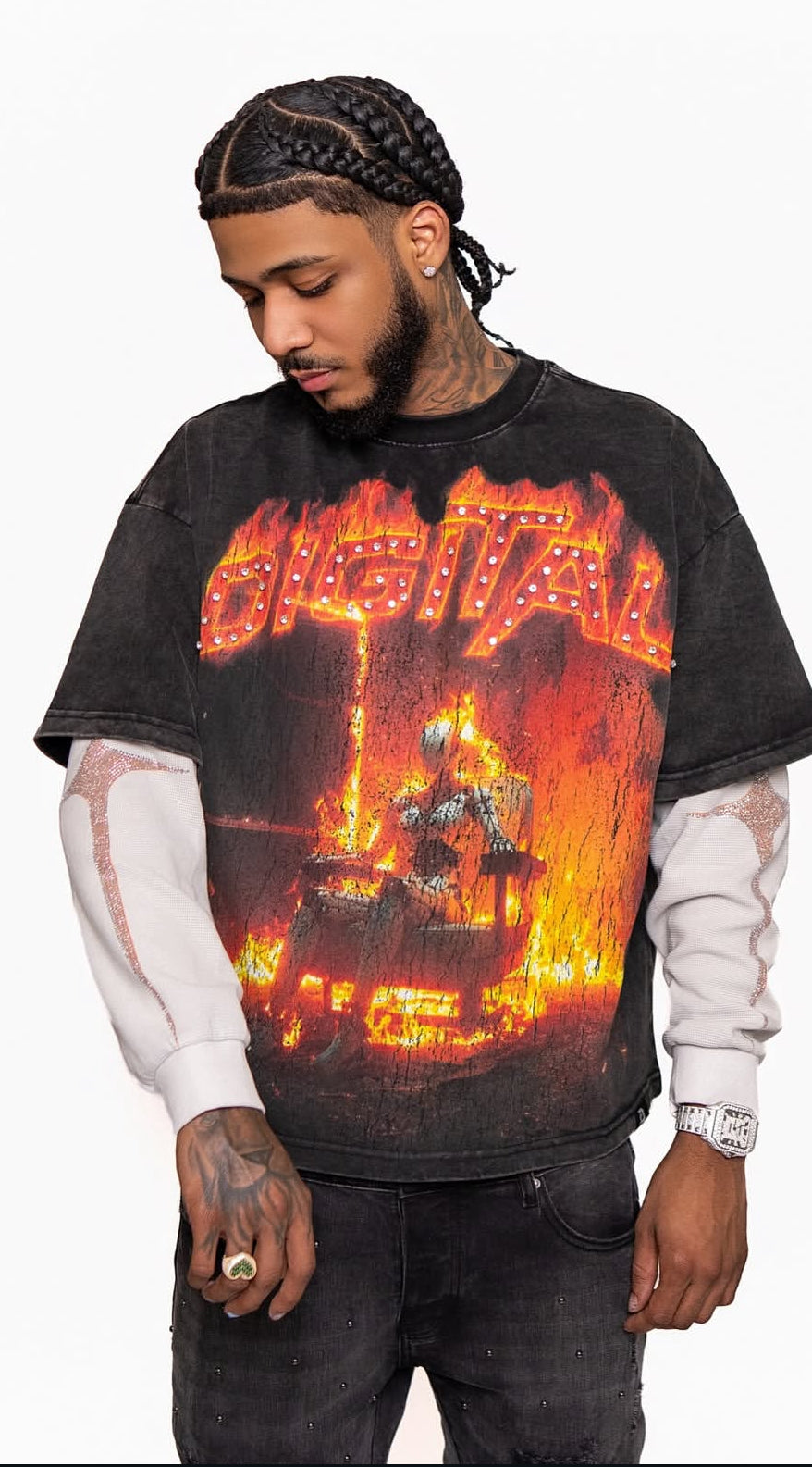 DIGITAL/BRAND/FLAME LONG SLEEVE