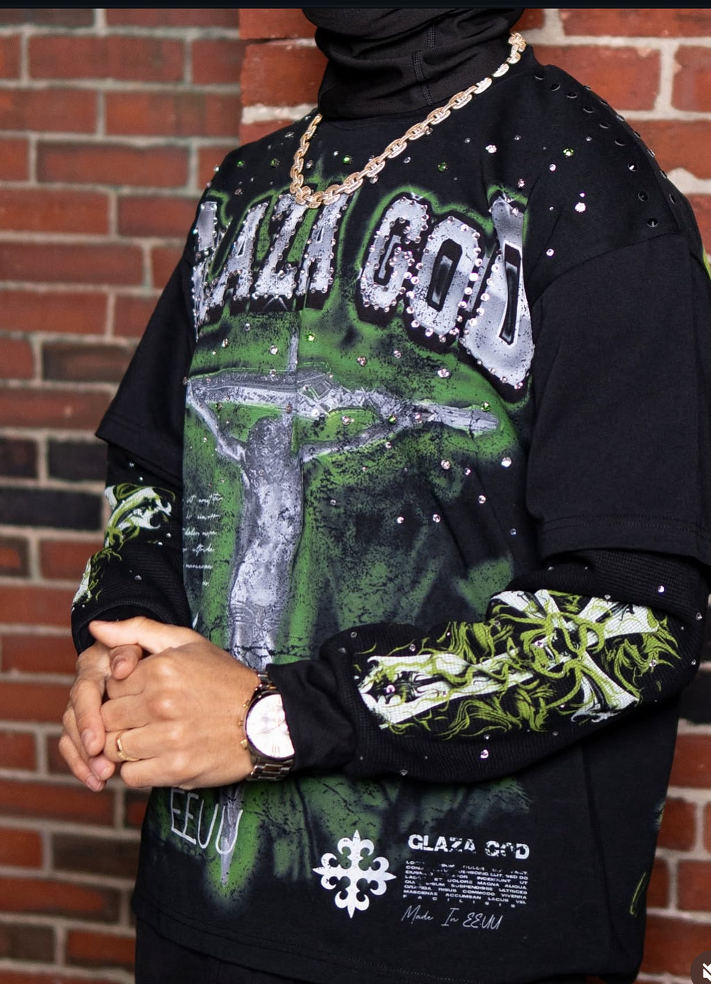 CRUCIFIXION | GOLD |GLAZA- Long Sleeve